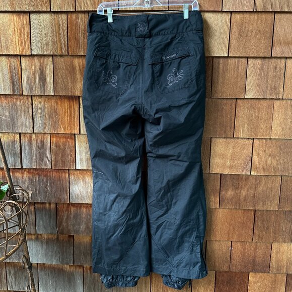 EUC Columbia Black Titanium Snowboard/Ski Pants Flower Detail in Women's Small - Picture 6 of 13